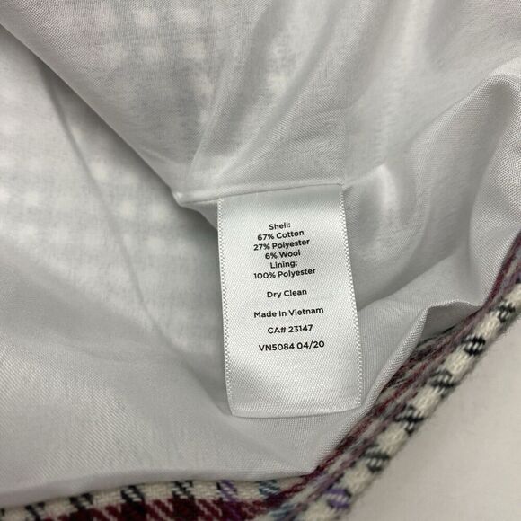 Talbots Notched Collar Single Breasted Wool Blend Houndstooth Blazer size 10 - Picture 7 of 14